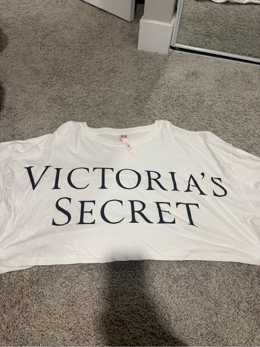 Victoria's Secret White Tee with Black Logo
